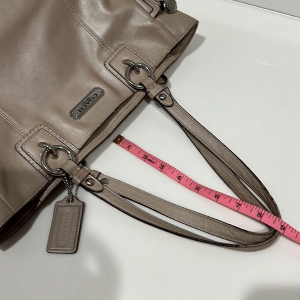 Coach purse F19252 bag tote womens leather zip pockets silver tone medium cute - Picture 6 of 16